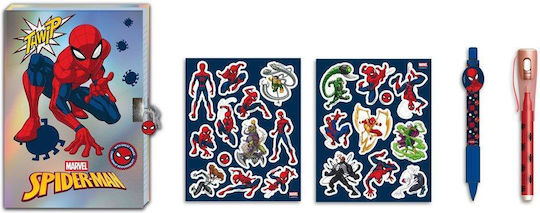 Diary Lock Magic Pen Stickers Spiderman
