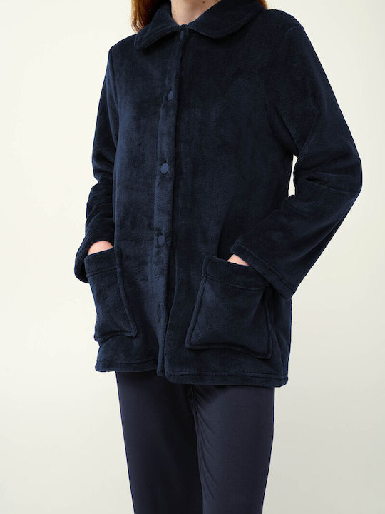 Vamp Winter Women's Fleece Robe Blue