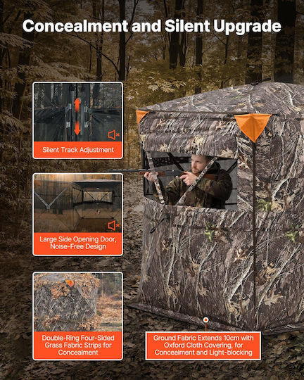 Vevor Hunting Camping Tent Brown 3 Seasons 148x148x170cm