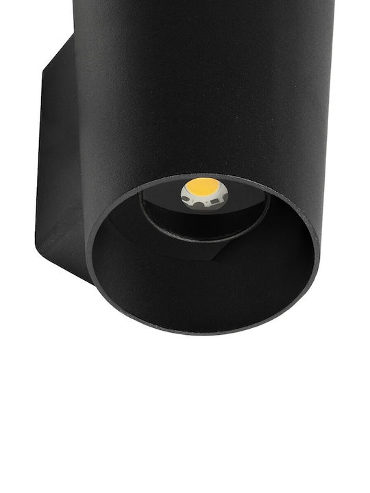 GloboStar Ganetti Стенно Външно Осветително Тяло LED IP65 10W с Топла Бяла Светлина 9.5x11x19см