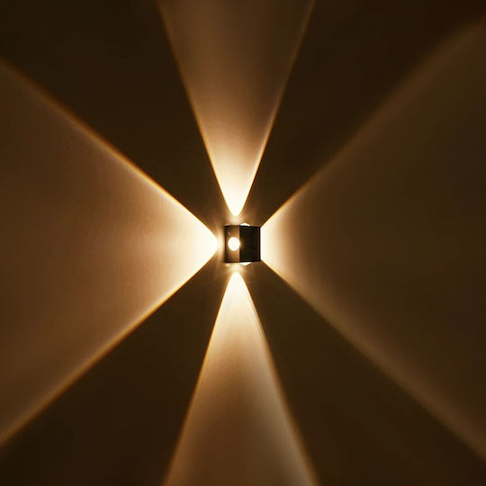 GloboStar Hikari Wall-Mounted Outdoor LED Lighting IP65 8W With Warm White Light 9x4x9cm