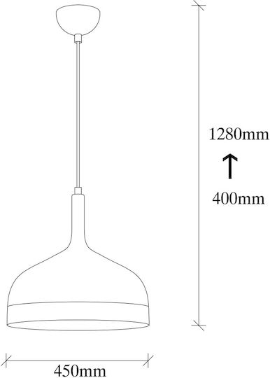 Opviq Saglam Κρεμαστό Φωτιστικό Λευκό με Ντουί E27 30x30x128εκ.