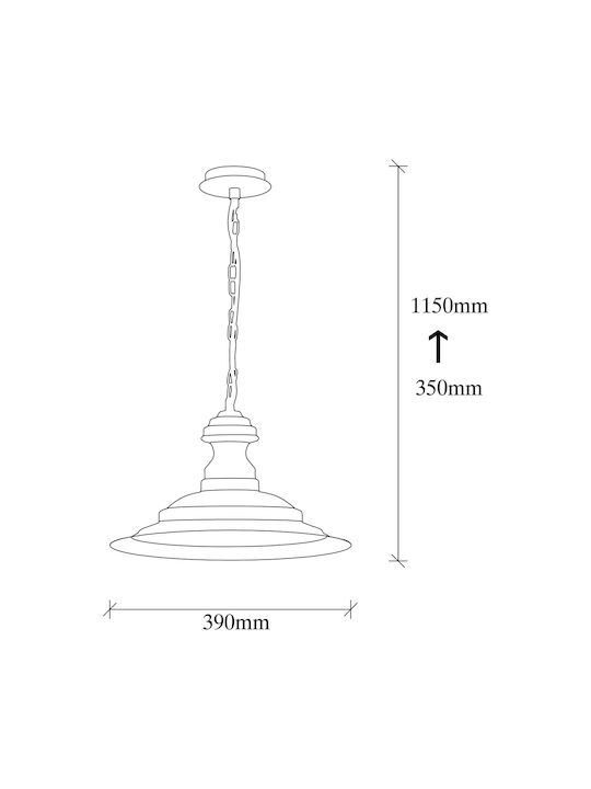 Opviq Sivani Pendant Light Yellow with Socket E27 39x39x115cm
