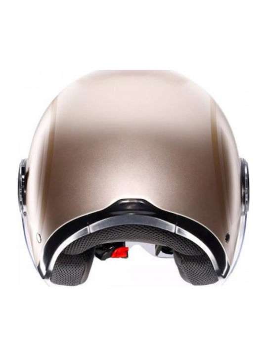 AGV Eteres Sirolo Matt White/Gold Motorcycle Helmet Jet ECE 22.06 1350gr with Sunvisor