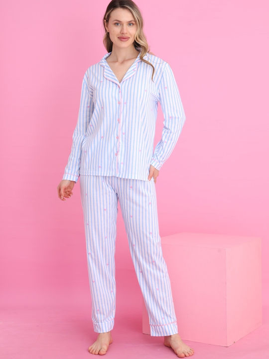 Siyah Inci De iarnă Set Pijamale pentru Femei Light Blue
