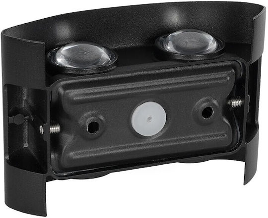 GloboStar Sixoad Επιτοίχιο Εξωτερικό Φωτιστικό LED IP65 8W με Θερμό Λευκό Φως Διπλής Δέσμης 12x4x8εκ.
