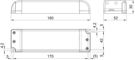 Cubalux Τροφοδοτικό LED IP20 Ισχύος 60W με Τάση Εξόδου 12V