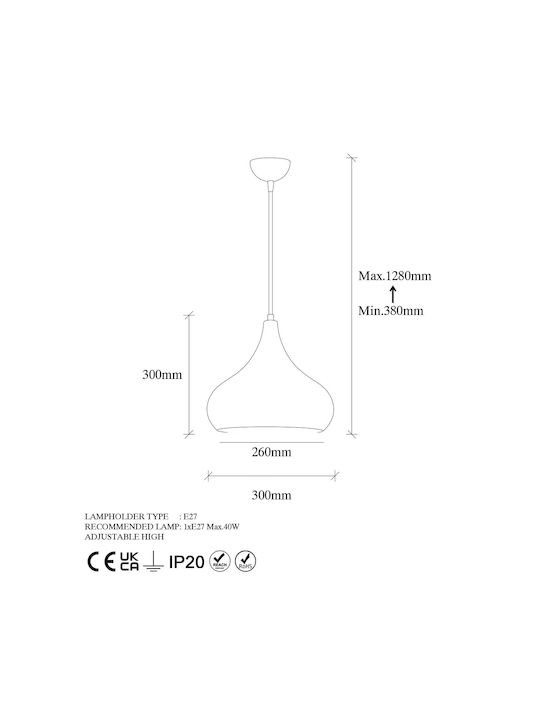 Adjustable Pendant Light Bronze with Socket E27