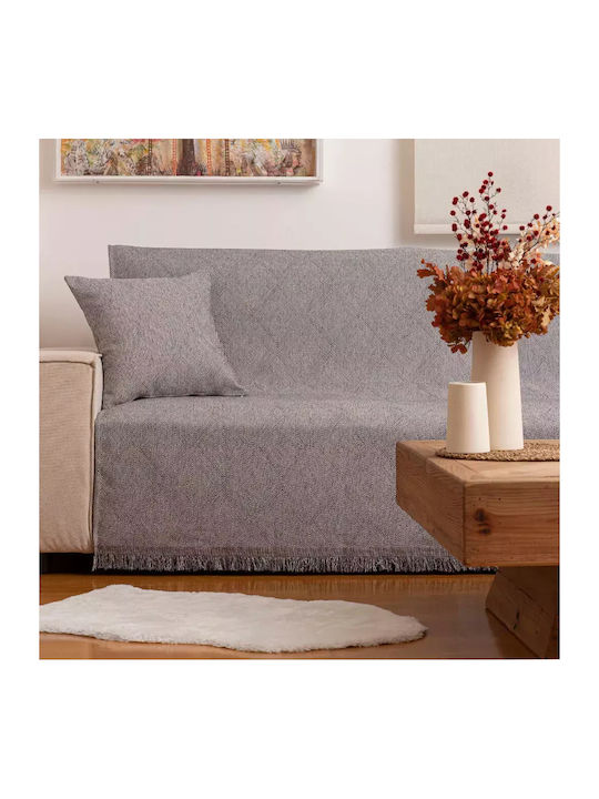 Borea Bari Dreisitzer-Sofa Wurf Chenille 180x300cm Grau