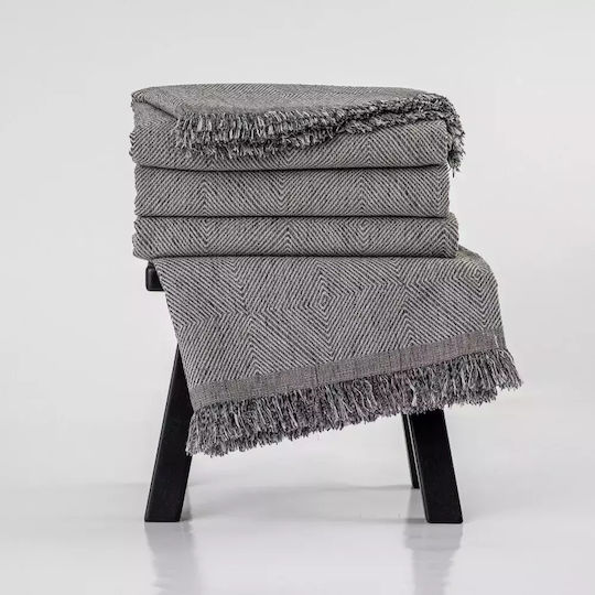 Borea Bari Three-Seater Sofa Throw Chenille 180x300 cm Grey