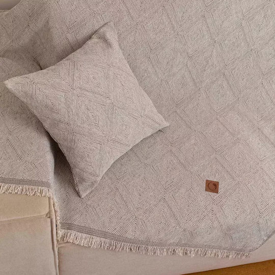 Borea Bari Three-Seater Sofa Throw Chenille 180x300 cm Grey