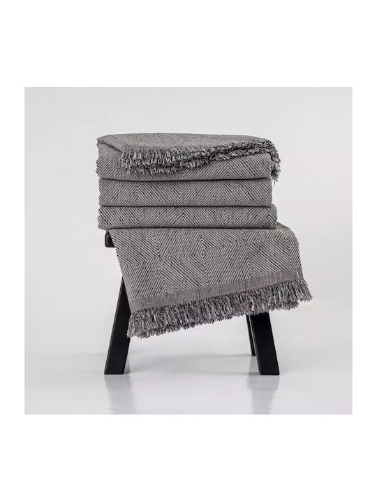 Borea Bari Ριχτάρι Πολυθρόνας Chenille 180x180εκ. Πετρόλ