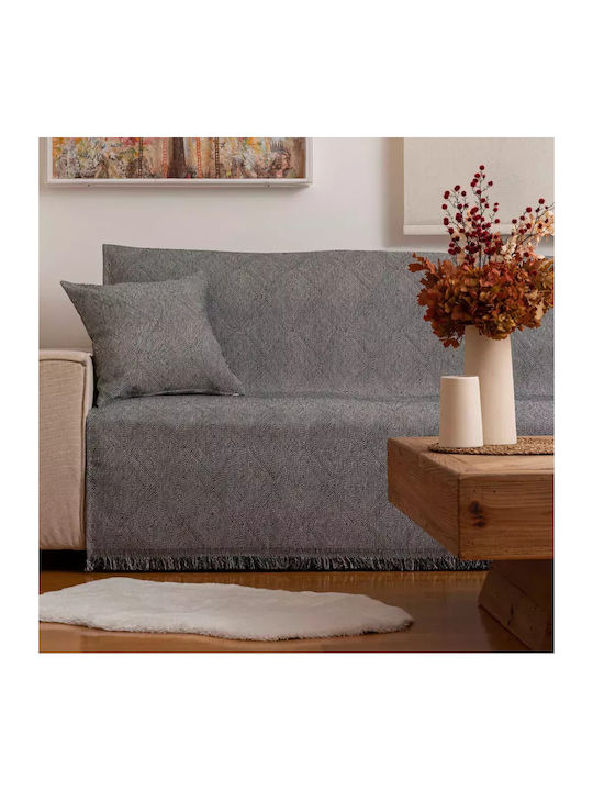 Borea Bari Dreisitzer-Sofa Wurf Chenille 180x300cm Grau