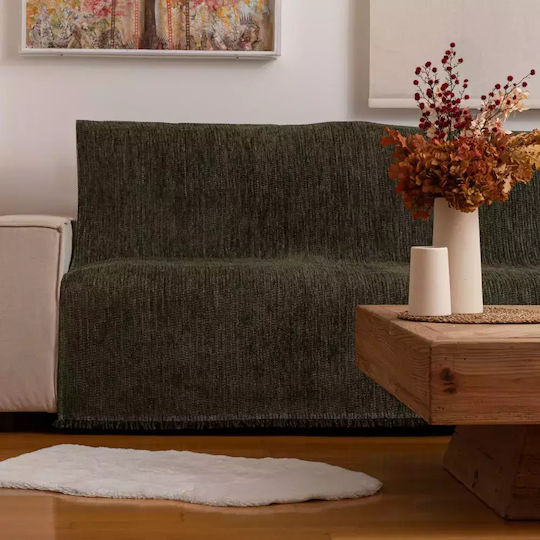 Borea Кадифена Покривка За Четириместен Диван 180x350см Сива