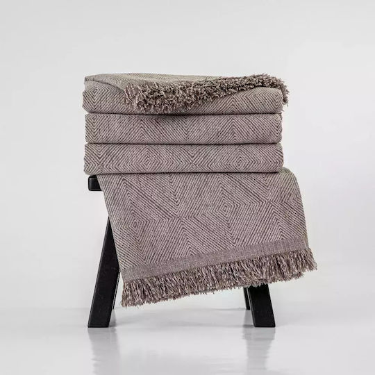 Borea Bari Ριχτάρι Πολυθρόνας Chenille 180x180εκ. Μπορντώ 032425101069