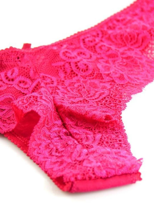 Femeie Slip cu Dantelă Fuchsia