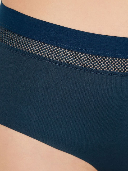 Femeie Slip fără cusături cu Dantelă Petrol Blue