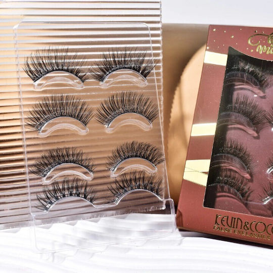 Set 4 Pairs False Eyelashes Kevin Coco Size 5