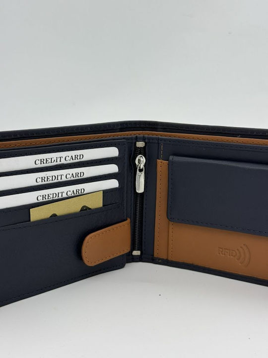 Leder Herren Geldbörse Klassisch Blau