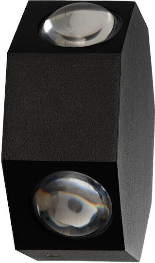 GloboStar Hikari Wall-Mounted Outdoor Lighting LED IP65 8W with Warm White Light Dimensions 10x4x10cm