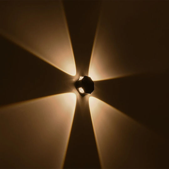 GloboStar Hikari Wall-Mounted Outdoor Lighting LED IP65 8W with Warm White Light Dimensions 10x4x10cm