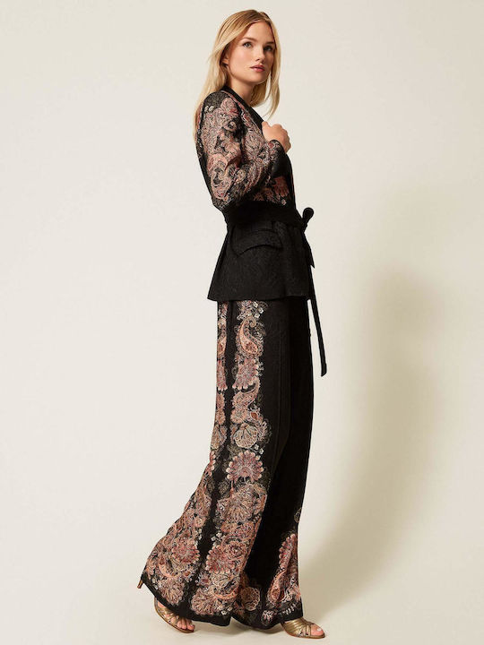 Women's Fabric Trousers in Palazzo Fit Floral