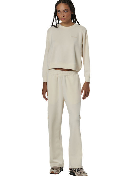 Damen Stoff Cargo Hose in Entspannter Passform Salt Ecru