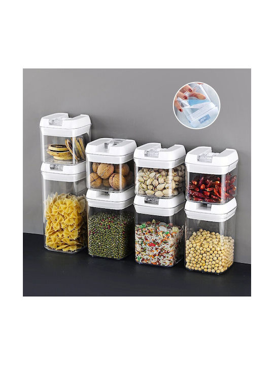 Set of 6pcs Jars Cereals / Pasta with Lid Plastic Transparent 500ml
