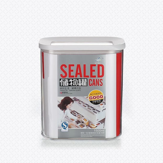 Caseta Cereale cu Capac Plastic Transparent 1500ml