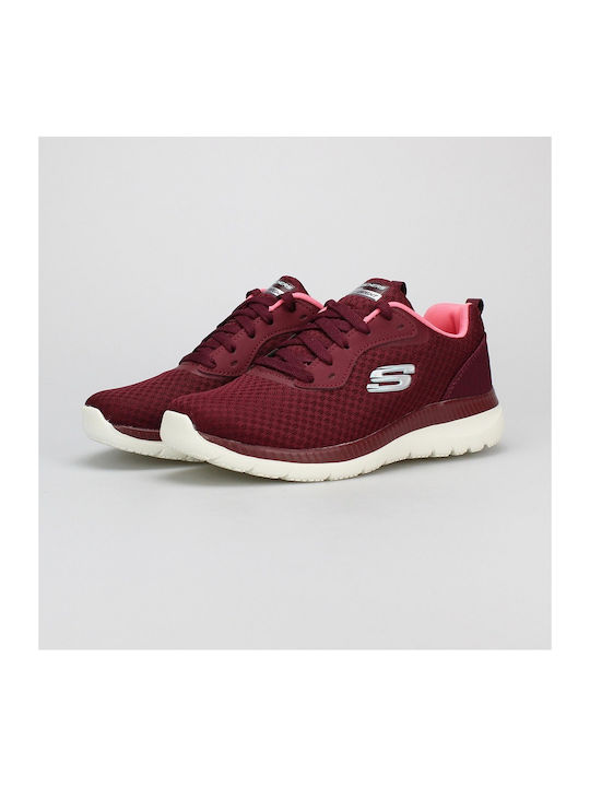 Mesh Lace Up Memory Foam Damen Sportschuhe Laufen Rot