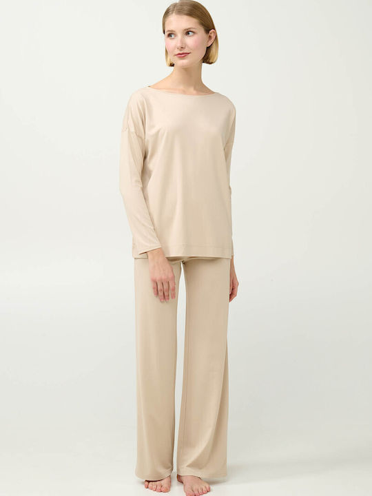 Women's Blouse Long Sleeve Beige