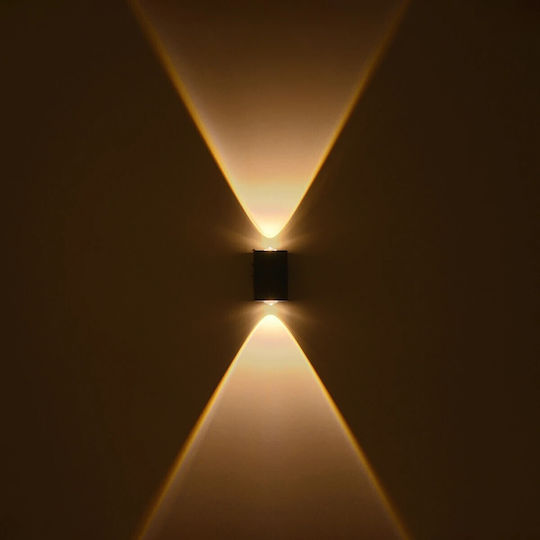 GloboStar Hikari Wall-Mounted Outdoor Lighting LED IP65 4W with Warm White Light Dimensions 6x4x10.5cm