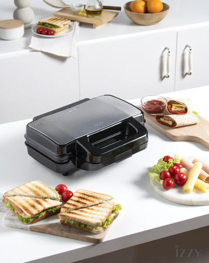 Izzy IZ-2036 Sandwich Maker Grill with Removable Plates 1000W Inox
