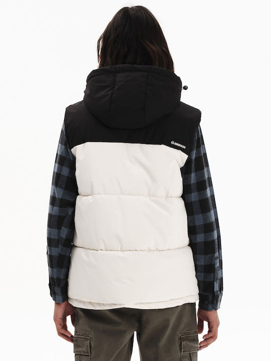 Ärmellos Winter Jacke Puffer Wasserdicht CREAM/BLACK