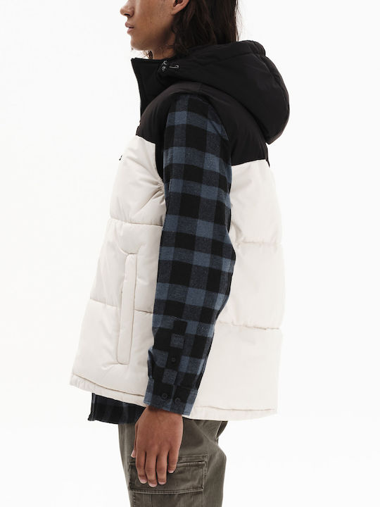 Ärmellos Winter Jacke Puffer Wasserdicht CREAM/BLACK