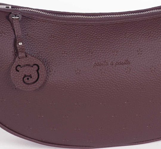 Pasito a Pasito Shoulder/Hand Diaper Bag Burgundy 38x20x8cm.