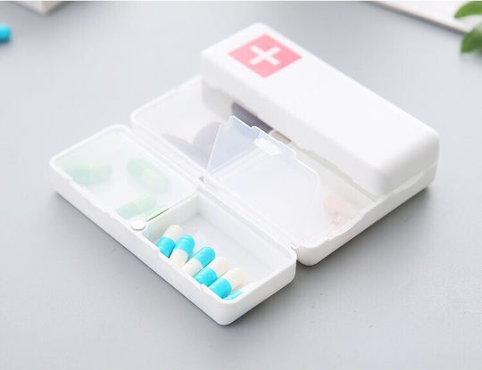 Medicine Storage Box 7 Individually Sealed Compartments Foldable Portable Flippy White Red