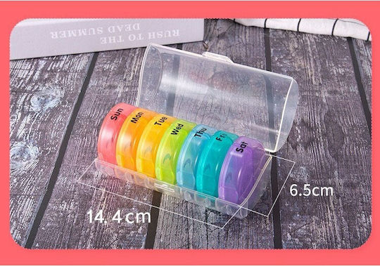 Cutie Depozitare Medicamente Flippy 7 Zile 14 Compartimente Cutie Suport Containere Detasabile Portabilă Multicoloră 17.5x11x9.5 Cm