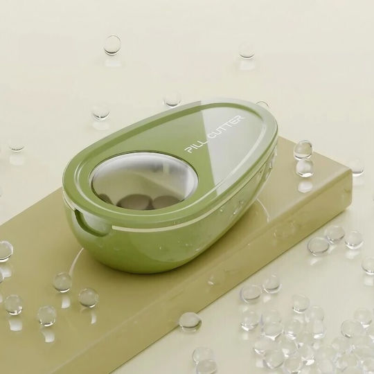 Pill Cutter Medicine Storage Box Flippy Green 8x5x2.65 Cm Compact Portable Ideal Travel