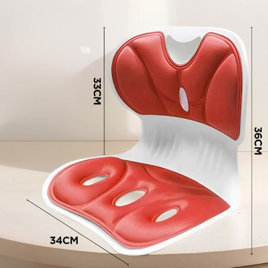 Μαξιλάρι με Memory Foam & Οπή 36x34x33cm σε Κόκκινο χρώμα