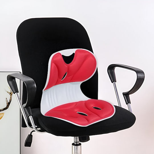Μαξιλάρι με Memory Foam & Οπή 32x29x28cm σε Κόκκινο χρώμα