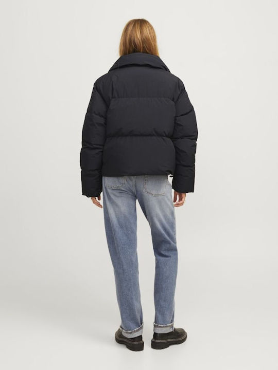 Μακρύ Γυναικείο Puffer Μπουφάν για Χειμώνα Black