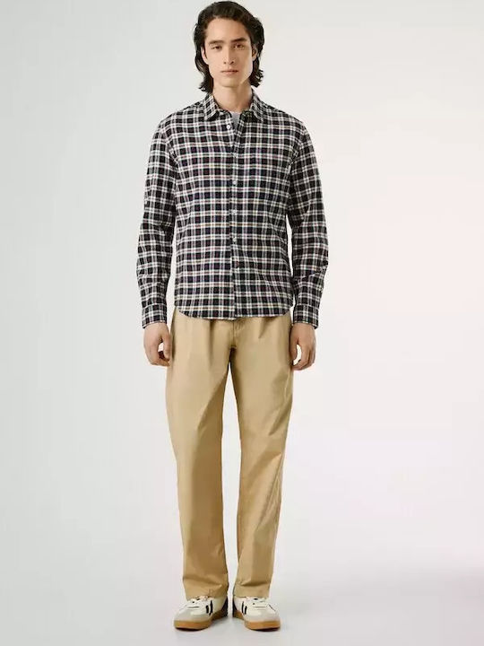 Clermont Long Sleeve Shirt in Regular Fit Checked Blue