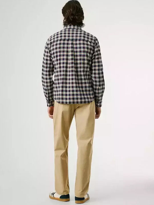 Clermont Long Sleeve Shirt in Regular Fit Checked Blue
