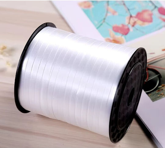 Balloon Ribbon Flippy 200 Meter Roll White Raffia