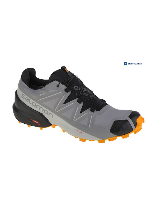 Speedcross 5 GTX Sport Shoes Trail Running Waterproof with Gore-Tex Membrane Monument / Black / Saffron