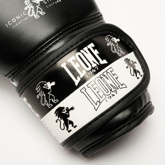 Leone 1947 Kids Boxing Gloves Leather for Match Black