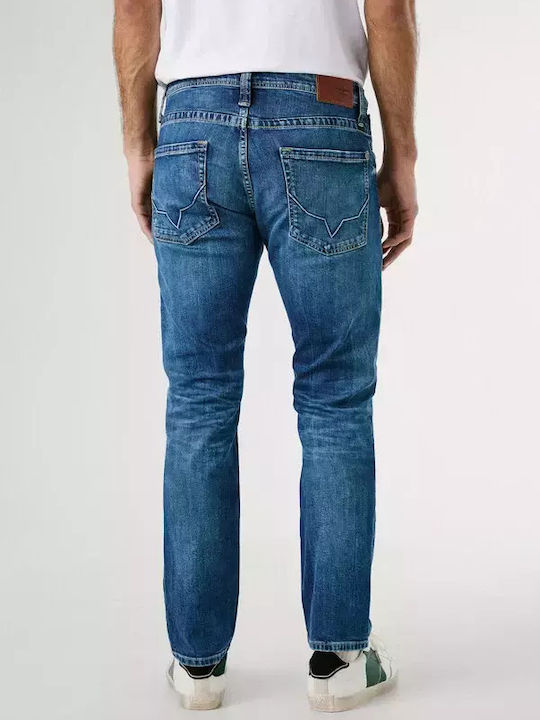 Cash Men's Jeans Pants Elastic with Regular Straight Fit Blue