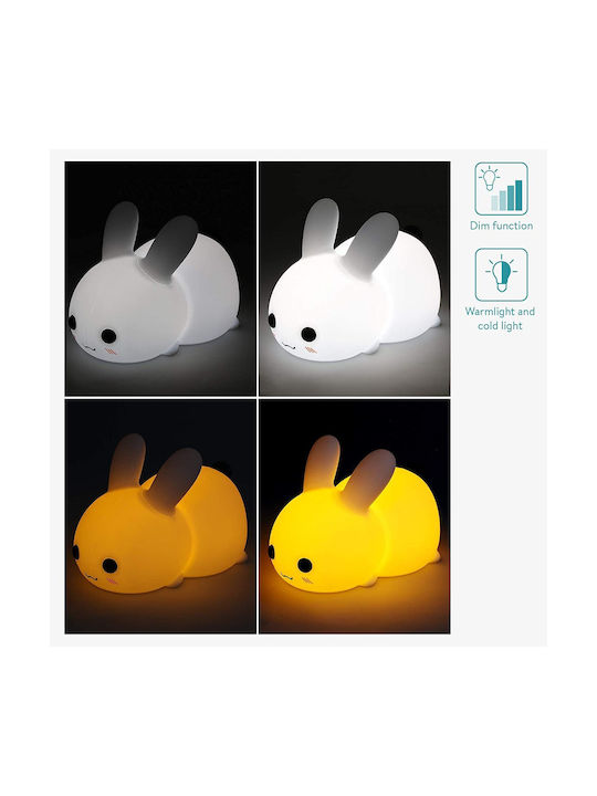 Navaris Led Kids Decorative Lamp Rabbit White 14.7x9.8x9εκ.