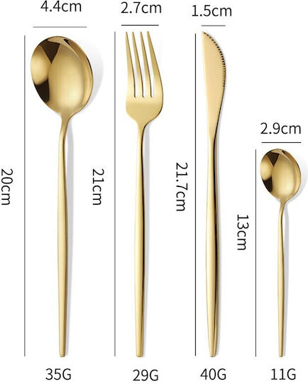 Set de Tacâmuri Inoxidabil Auriu 24buc